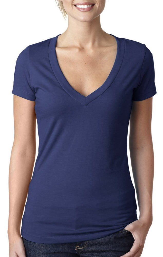Women's Deep V-Neck Short Sleeve T-Shirt