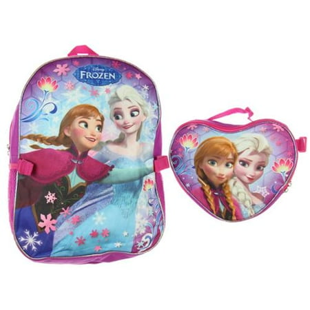 Backpack - Disney - Frozen - Anna/Elsa Blue w/Lunch Girls Bag School...