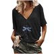 thumbnail image 1 of Top de manga corta para mujer con estampado sexy de verano con cuello en V informal a la moda para mujer Fridja  ghk6156, 1 of 4