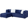 thumbnail image 1 of ACME Canapé Sectionnel Syxtyx avec 4 Coussins en Velours Bleu, 1 of 6