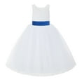 thumbnail image 2 of Ekidsbridal Girl Bridal Flower Girl Dress - V-Back White Lace Tutu with Tiebow 212noFT-A (Size: 2-10), 2 of 3