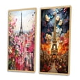 thumbnail image 3 of Designart "Paris in Bloom Vintage Collage Delight" City Paris Framed Wall Art Set Of 2 - Traditional Pink Gallery Wall Frame Set For Home Decor, 3 of 6