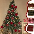 thumbnail image 1 of Ensemble de Décorations de Noël Floquées - 16 Pcs Boules Roses, Rouges, Vertes et Multicolores pour Décorer les Arbres, 1 of 7