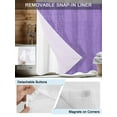 thumbnail image 3 of No Hook Cloth Fabric Shower Curtain with Snap in Liner, Lavender Burlap Texture Waterproof Shower Curtains Set with See Through Top Window, Farmhouse Vintage Lavender Bath Curtains Shower 48"x72", 3 of 6