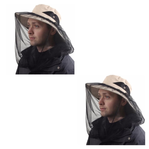 Minnieouse Gorro de pesca de poliéster para exteriores, a prueba de polillas, de secado rápido, transpirable, con cordón ajustable, para Caqui 2piezas
