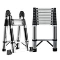 thumbnail image 3 of Aruwei 12.5 FT Telescopic Extension Ladder, Stainless Steel Folding Ladder with Lock Mechanism | 330 lbs Capacity Collapsible Ladder for Indoor Outdoor Use, Home, RV Clearance_Folding Ladder, 3 of 8