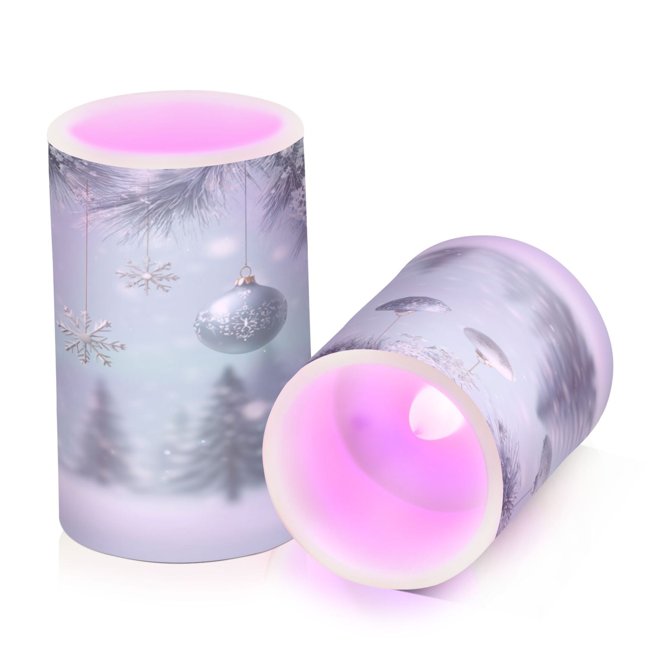 Set of 2 Flameless Candles Lights with Remote Control Flickering LED Candles Electric Candles for Home Decor Parties Glass Christmas Ornaments
