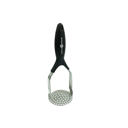 - Soltam Professional Cookware Space Saving Foldable Potato Masher | Heavy Duty Stainless Steel, Large Round Press Plate, Dishwasher Safe, Integrated Hanging Loop