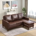 thumbnail image 4 of Bonzy Home Sectional Sofa Couch, L Shaped Faux Leather Couch Sofa with Reversible Chaise, Lounge Sofa for Living Room Apartment Small Space, 4 of 7
