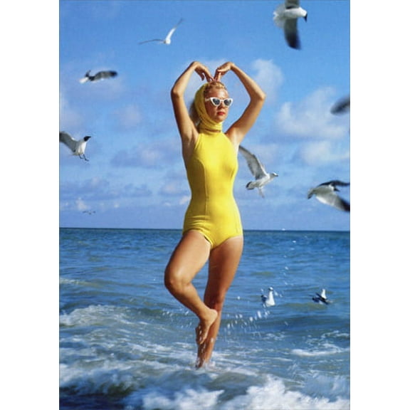 Avanti Press Lady and Seagulls Funny Feminine Birthday Card