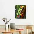 thumbnail image 2 of Nawypu  Picture Decor Red Eyed Tree Frog Poster Decorative Painting Bathroom Decor Living Room Canvas Wall Art Framed, 2 of 4