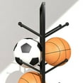 thumbnail image 6 of Miumaeov 4 Layer Double-Sided Basketball Storage Rack Floor Standing Balls Organizer Sports Equipment Display Stand Holder Black, 6 of 16