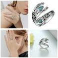 thumbnail image 1 of Teardrop Turquoise Ring Adjustable Bohemian Statement Jewelry For Her, 1 of 4