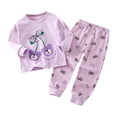 thumbnail image 4 of CAICJ98 Boys Pajamas Toddler Kids Baby Long Sleeve Cartoon Tops Pants Sleepwear Outfits 2Pcs Boys Girls Sets,(Light Purple,2-3 Years), 4 of 6