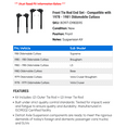 thumbnail image 2 of Front Tie Rod End Set - Compatible with 1978 - 1981 Oldsmobile Cutlass 1979 1980, 2 of 2