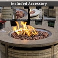 thumbnail image 4 of MistMo 32 Inch Round Propane Fire Pit Table with Lid, 50,000 BTU Outdoor Wicker Gas Fire Pit with Lava Rocks, Perfect for Patio, Yard, Dining, and Party, 4 of 6