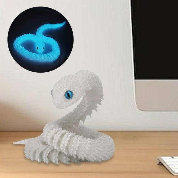 Opvise 3D Printed Articulated Snake Model - Realistic Flexible Joints for Education, Stress Relief & Home/Office Decor