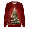 thumbnail image 5 of TTUHYWXI Womens Green Red Christmas Sweatshirts Xmas Tree Snowflake Printed Long Sleeve Pullover (Watermelon Red, L), 5 of 6