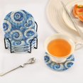 thumbnail image 5 of Blue Spiral Art Drink Coasters with Holder Absorbent Coaster for Coffee Table Room Decor 6 Pack, 5 of 7