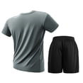 thumbnail image 4 of Men’s Athletic Quick Dry Short Sleeve T-Shirt and Shorts Set Lightweight Breathable Sportswear for Fitness Running Training Gym Workout, 4 of 9
