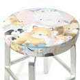 thumbnail image 3 of Lsque Cute Animals Round Bar chair cushion covers Velvet Fabric Premium Comfort Protects from Scratches and Stains for 14-17 Inch Chair- 14 inch, 3 of 7