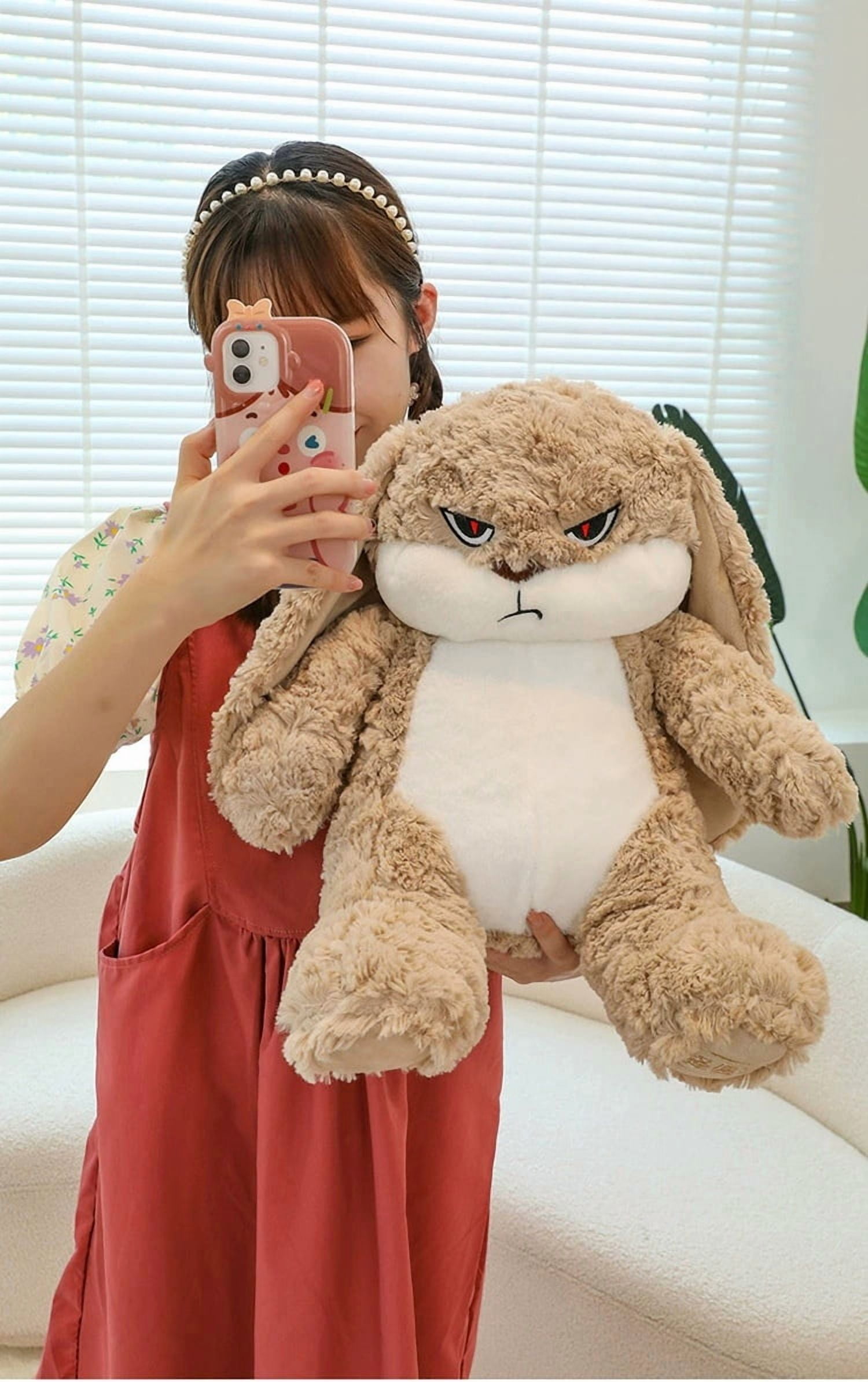 CassandraHayley Grumpy Bunny Plush Toy – Soft and Cuddly Stuffed Rabbit, Cute Bunny Stuffed Animal for Kids and Adults, Perfect Gift Idea for Birthday or Easter