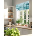 thumbnail image 3 of Valance Curtains for Windows Turquoise Marble Kitchen Curtians Window Treatment Modern Abstract Art Topper Curtain Rod Pocket Valances for Kitchen Bathroom Living Room 60x18in, 3 of 9