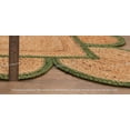 thumbnail image 4 of Hand woven scalloped jute Green border with natural jute rugs,Scalloped Jute Rug,Scalloped Edge Rug,Scallop Jute Blue Hand Made Rug, 4 of 5
