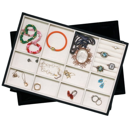 Stackable Tray Organizes jewelry BRACELETS RINGS NECKLACES EARRINGS Showcase Display Organizer