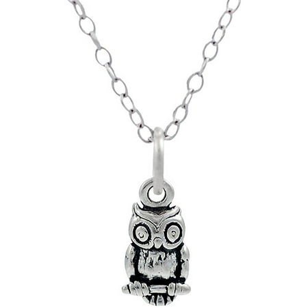 Brinley Co. Sterling Silver Owl Pendant, 14"
