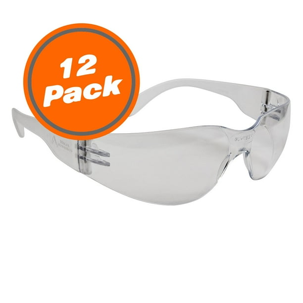 Clear Frame Safety Glasses (12 Pack)