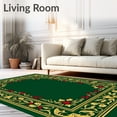 thumbnail image 2 of ODIKA 5'x7' Machine Washable Non-Slip Area Rug, Yuletide Ornament With Holly And Berry High Traffic Rug with Pad, Green, 638009, 2 of 8