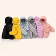 thumbnail image 5 of URMAGIC Toddler Boy Girl Fall Warm Coat Kids Long Sleeve Solid Color Hooded Outwear Zipper Jacket, 5 of 6