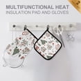 thumbnail image 4 of Yayeee Oven Mitts and Pot Holder Set of 4 Heat Resistant Kitchen Gloves Baking Hot Pad, White Nordic Christmas House, 4 of 5