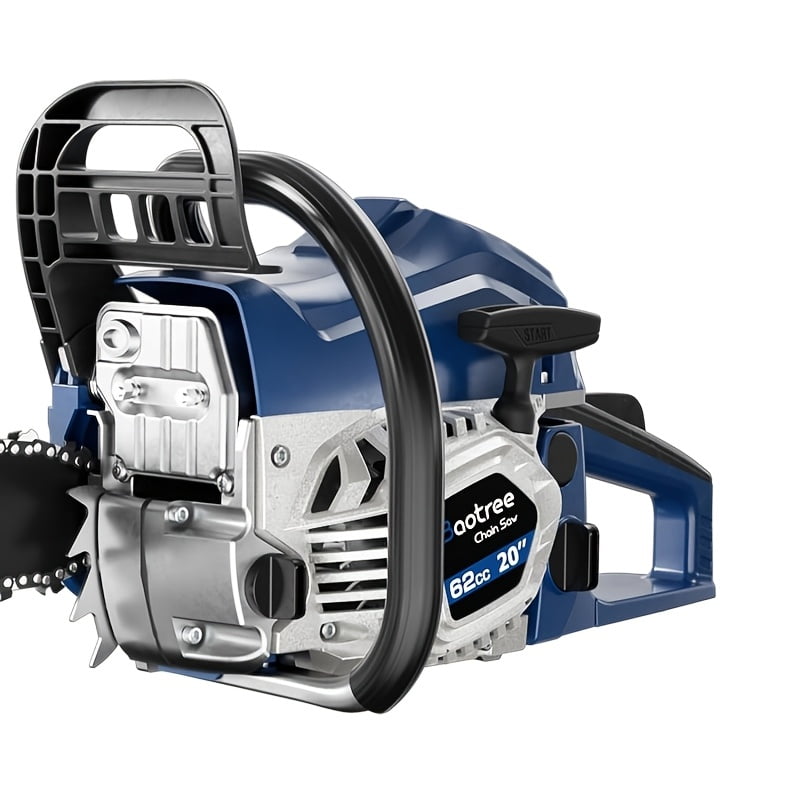 Datingday 62CC Gas Chainsaw, 20 Inch Professional Chainsaw with 2-Stroke Engine, Automatic Chain Brake & Anti-Vibration, Quick Start Technology for Tree Cutting, Logging, Firewood