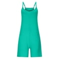 thumbnail image 5 of DUMUIELD Womens Rompers Summer Casual Loose Sleeveless Overalls Spaghetti Strap Shorts Jumpsuit 2025 Beach Vacation Jumpers Mint Green,L, 5 of 7