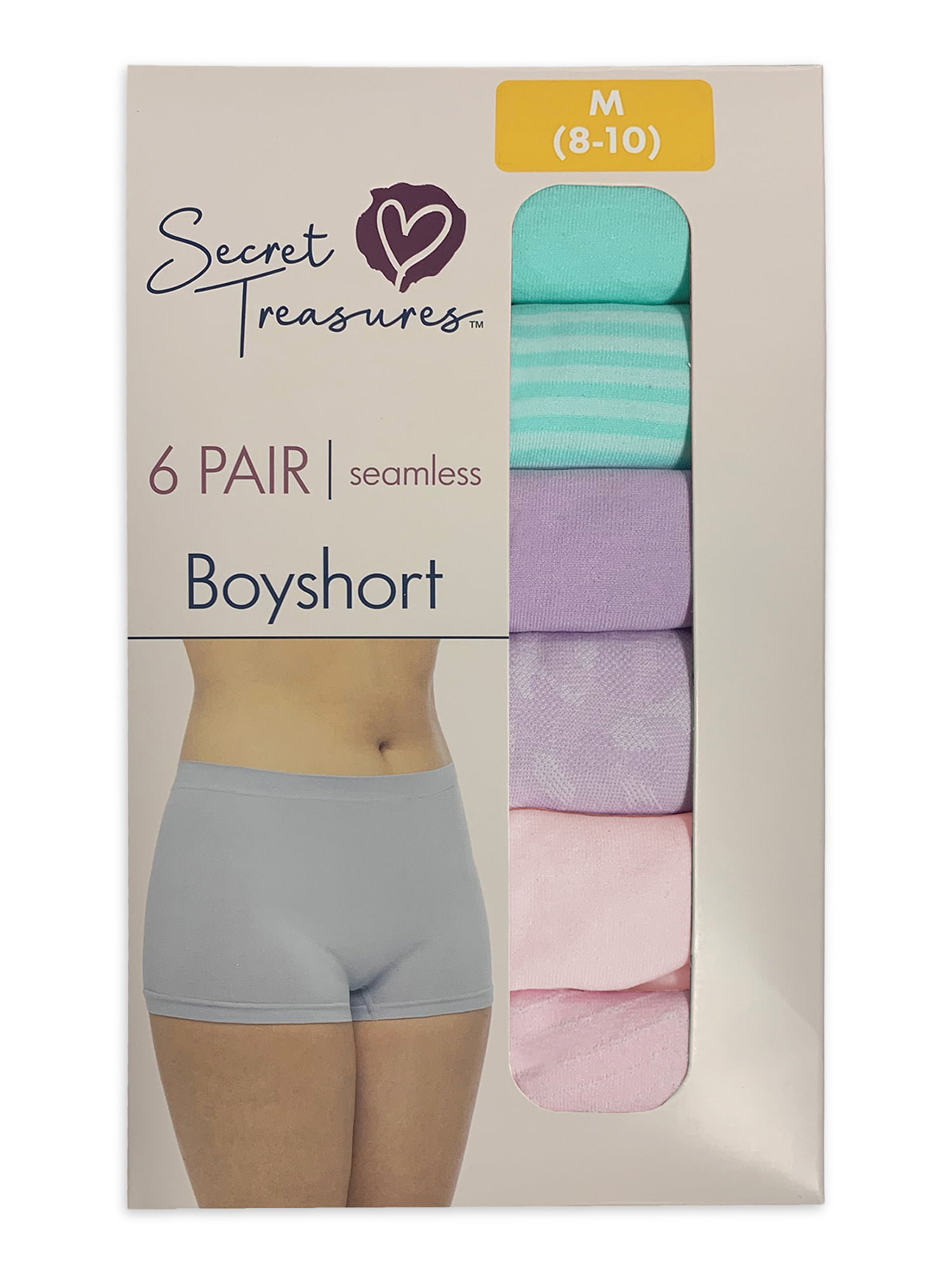 Secret Treasures Women's Seamless Boyshort Panties, 6-Pack
