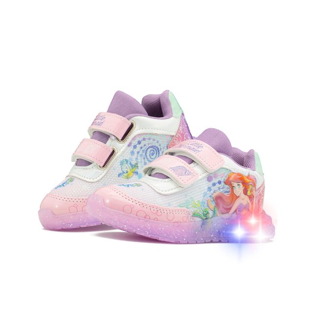 Tenis Con Imaginación Para Niña Con Luces Sirenita Ariel rosa 14