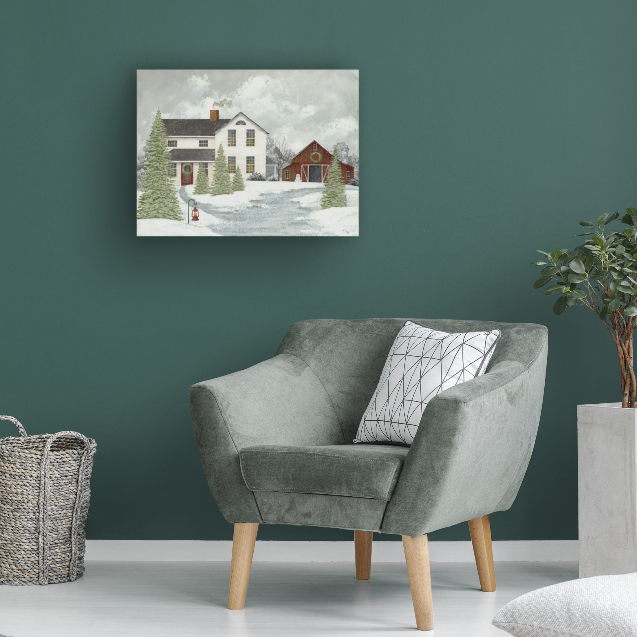 Canvas Wall Art - Tanya Nyp 'Home for Christmas' Wall Art for Living Room, Bedroom, or Office Décor by Trademark Fine Art - 24 x 18 Inches