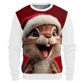 thumbnail image 2 of Christmas Sweater Men's Print 3D Sweater Knitwear Crewneck Casual Daily Knitting Keep Warm,cute christmas sweaters for Men,men christmas sweater (B005-White,XXL), 2 of 3