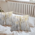 thumbnail image 6 of Throw Pillow Covers 20x20 Inch Set of 2, Golden Grey Tree Waterproof Outdoor Pillow Covers, Oil Painting Forest Abstract Art Decorative Cushion Pillowcases for Couch, Sofa, Bed, Garden, Patio, 6 of 9