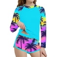 thumbnail image 2 of ITSAME Girls Bathing Suit Set, Quick-Dry Sun Protection Fashion Print Kids Seaside Surfing Swimsuit 2-Piece Multicolor 12-13T, 2 of 5