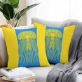 thumbnail image 2 of Blue Yellow Jellyfish Throw Pillow Covers 24x24 Inch Set of 2, Summer Beach Coastal Modern Art Waterproof Outdoor Pillow Covers, Decorative Cushion Pillowcases for Couch, Sofa, Bed, Garden, Patio, 2 of 9