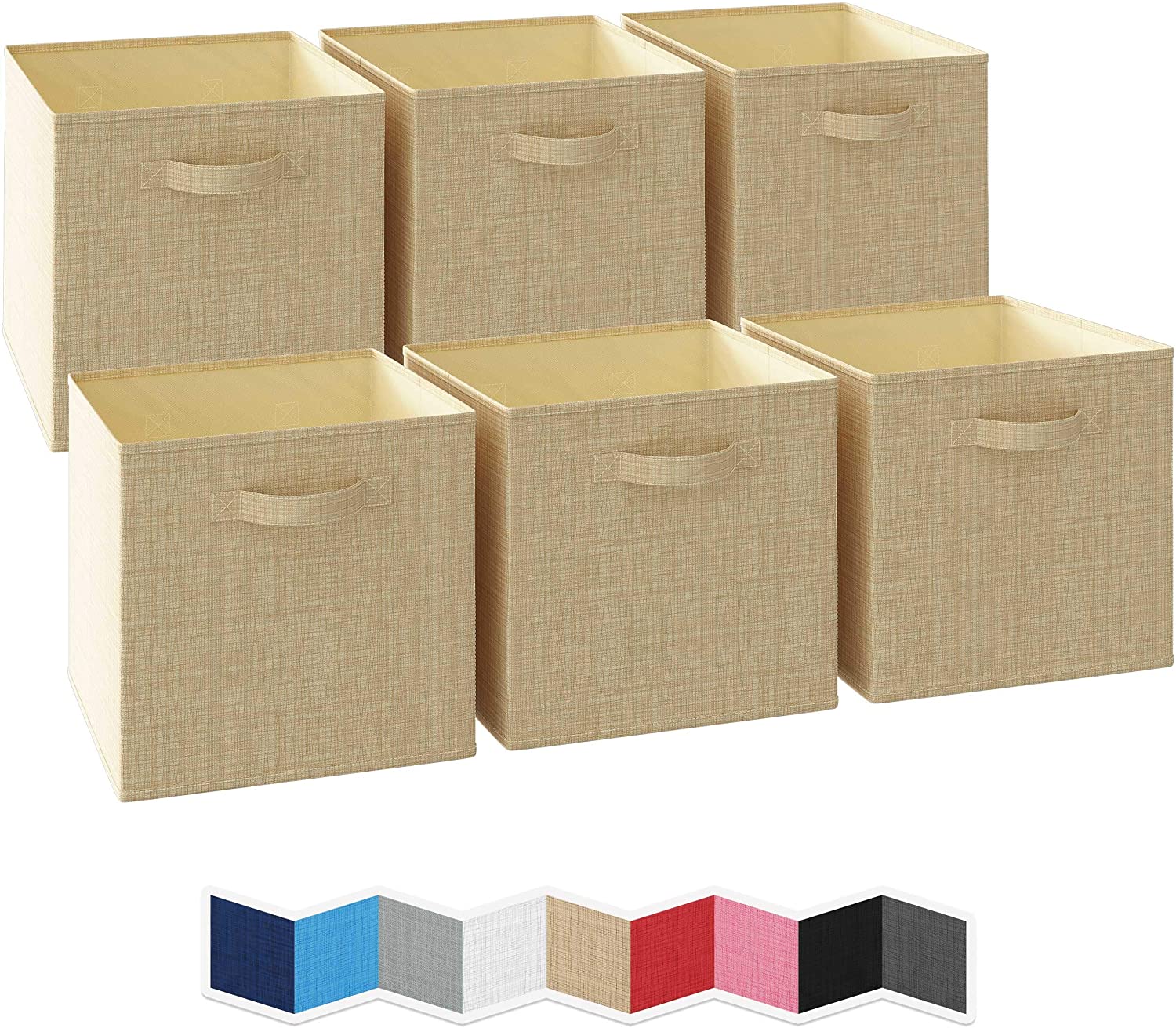Eastjing 13x13x13 Large Storage Cubes Set of 6 Storage Bins