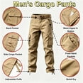 thumbnail image 4 of AKLJWH Men's Loose Straight Leg Cargo Trousers, Multi-Pocket Casual Joggers, Quick Dry Work Pants for Outdoor Hiking Gym Sizes 29-44 Army Green, 4 of 4