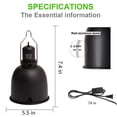 thumbnail image 4 of ECOSUB Reptile Terrarium Heat Lamp Base for 100 Watt Bulb, Black, 5.5", Single Piece, 4 of 9
