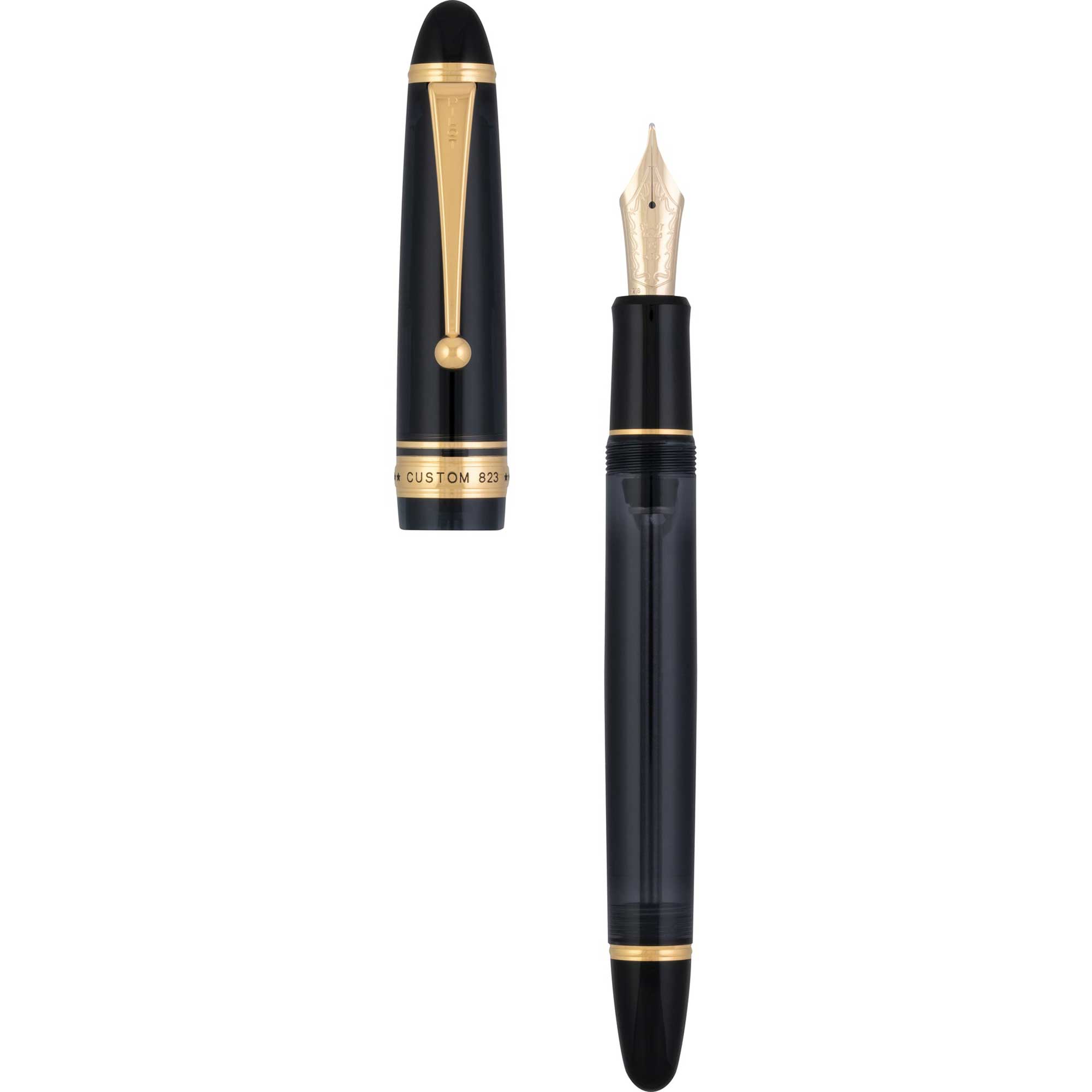 Pilot 60490 Custom 823 Smoke Black Fountain Pen Gift Set, Broad