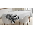 thumbnail image 1 of Ambesonne East Tablecloth Rectangular Table Cover, Floral Oriental Art Ornament, 60"x90", White Black, 1 of 3
