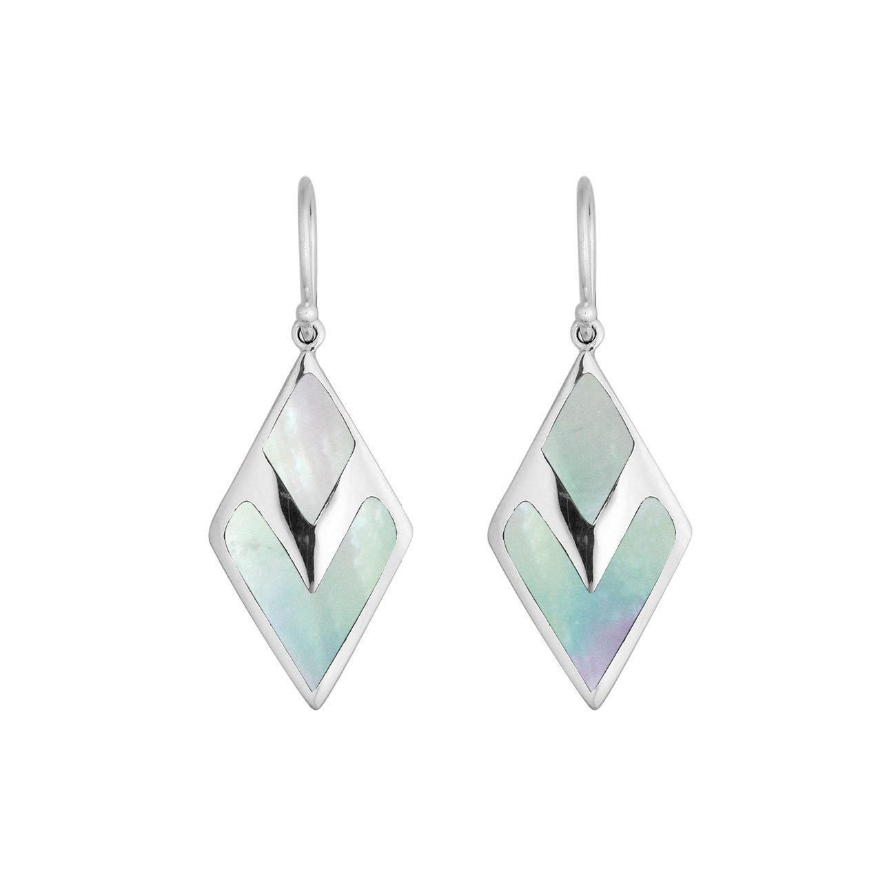 Sterling Silver Fancy Earring With Mother Of Pearl