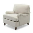 thumbnail image 4 of Bowery Hill Transitional Wooden Fabric Arm Chair in Sea Oat Beige, 4 of 11